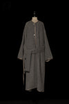Mutedance 24 Autumn and Winter Collarless Buttoned Belt Long Coat MD-MD24FW19-GRAY MD24FW19 MD24FW20